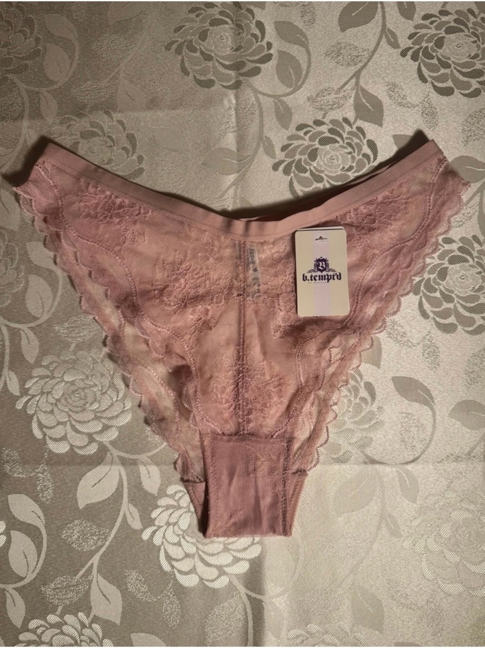Pink Lace Bikini Panty Size M